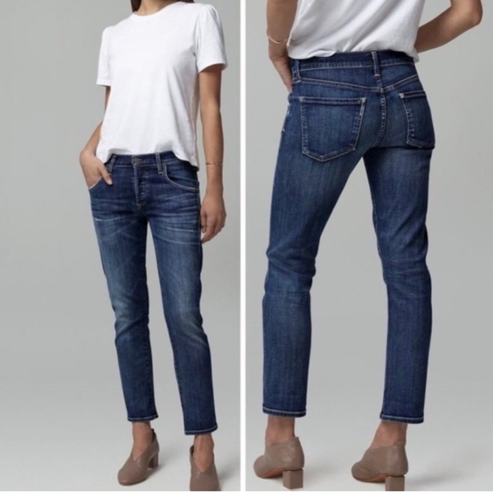 CITIZENS OF HUMANITY Emerson Slim Boyfriend Jean in Blue Ridge Denim 27” Cropped